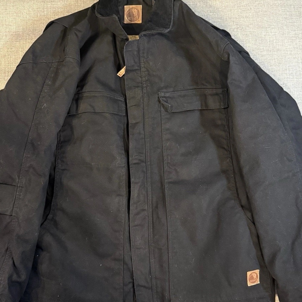 Berne Duck Canvas Work Jacket Black XLR 48–50 Quilted Lined‎